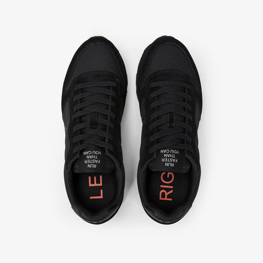 BLACK/DARK GREY TOM NYLON AND SUEDE SNEAKER