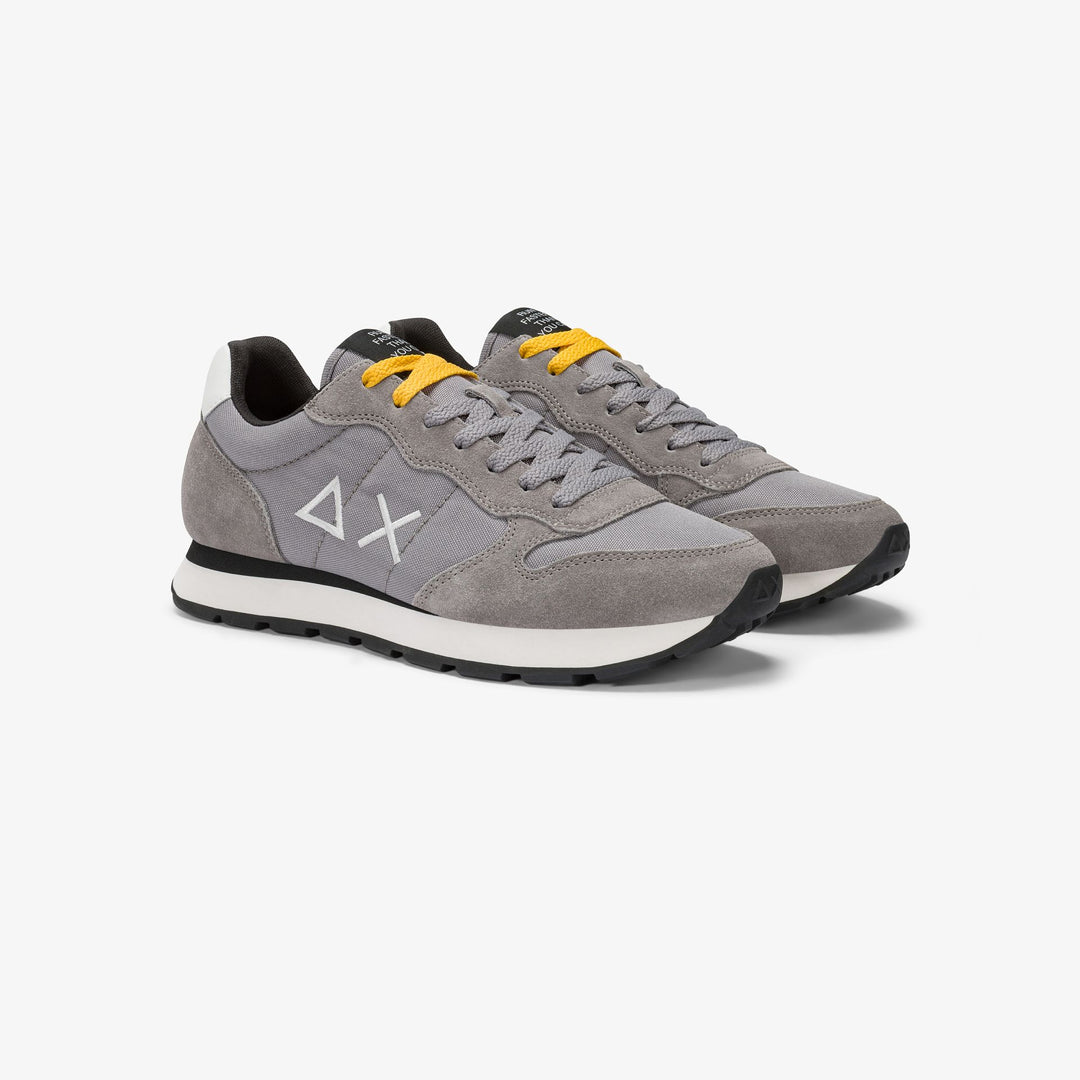 MEDIUM GREY TOM NYLON AND SUEDE SNEAKER
