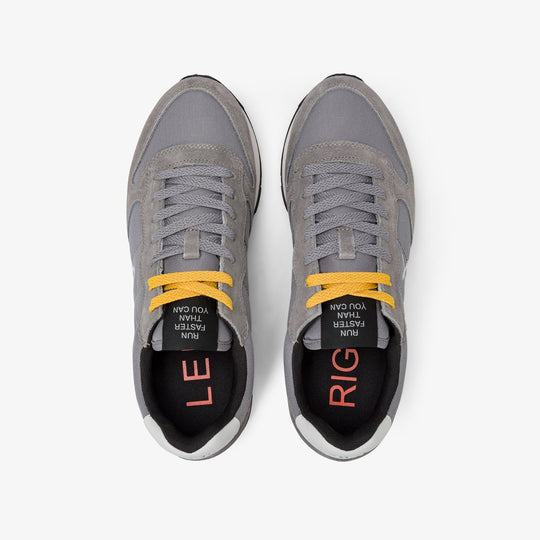 MEDIUM GREY TOM NYLON AND SUEDE SNEAKER