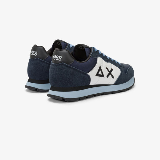 NAVY BLUE TOM COLOR LEATHER AND SUEDE SNEAKER