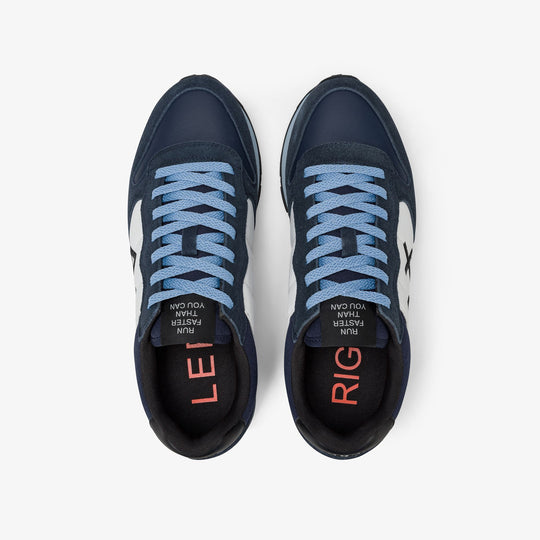 NAVY BLUE TOM COLOR LEATHER AND SUEDE SNEAKER