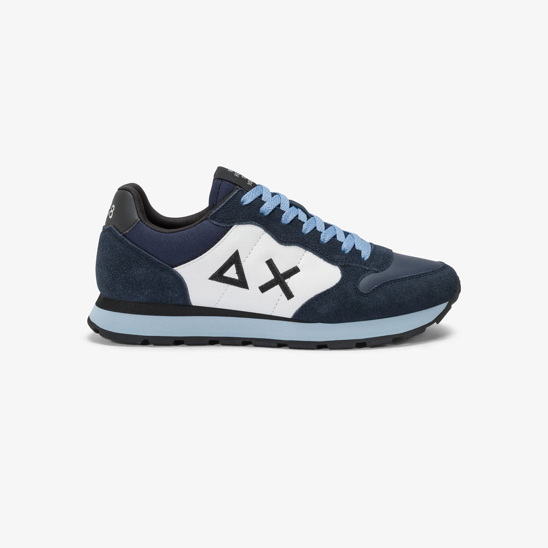 NAVY BLUE TOM COLOR LEATHER AND SUEDE SNEAKER