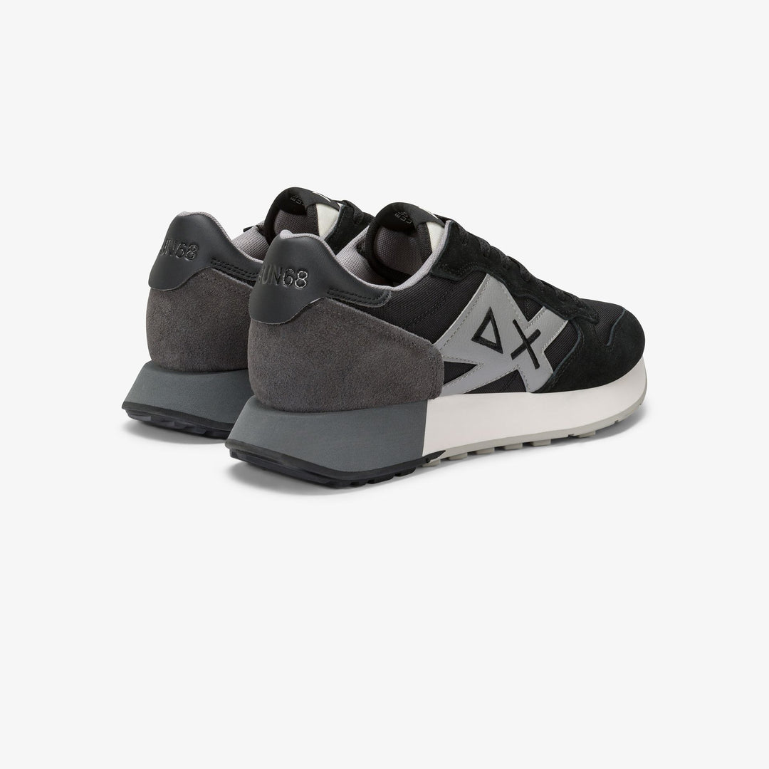 BLACK JAKI SOLID NYLON AND SUEDE SNEAKER - MYHOLDAL LEBANON