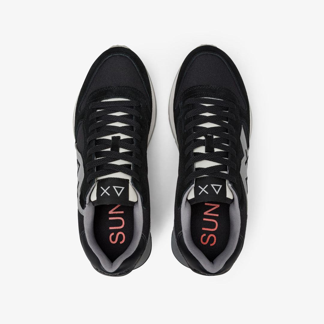 BLACK JAKI SOLID NYLON AND SUEDE SNEAKER - MYHOLDAL LEBANON