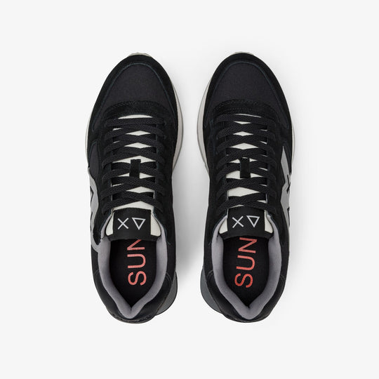 BLACK JAKI SOLID NYLON AND SUEDE SNEAKER - MYHOLDAL LEBANON