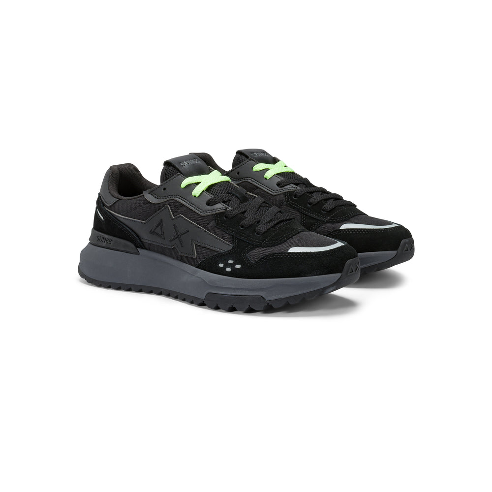BLACK NIKI 2.0 SPORTY NYLON AND SUEDE SNEAKER