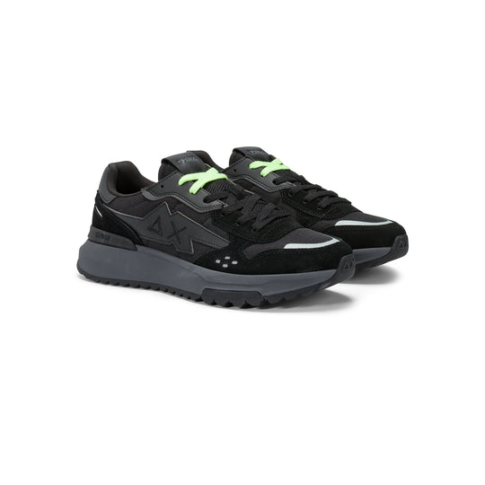 BLACK NIKI 2.0 SPORTY NYLON AND SUEDE SNEAKER