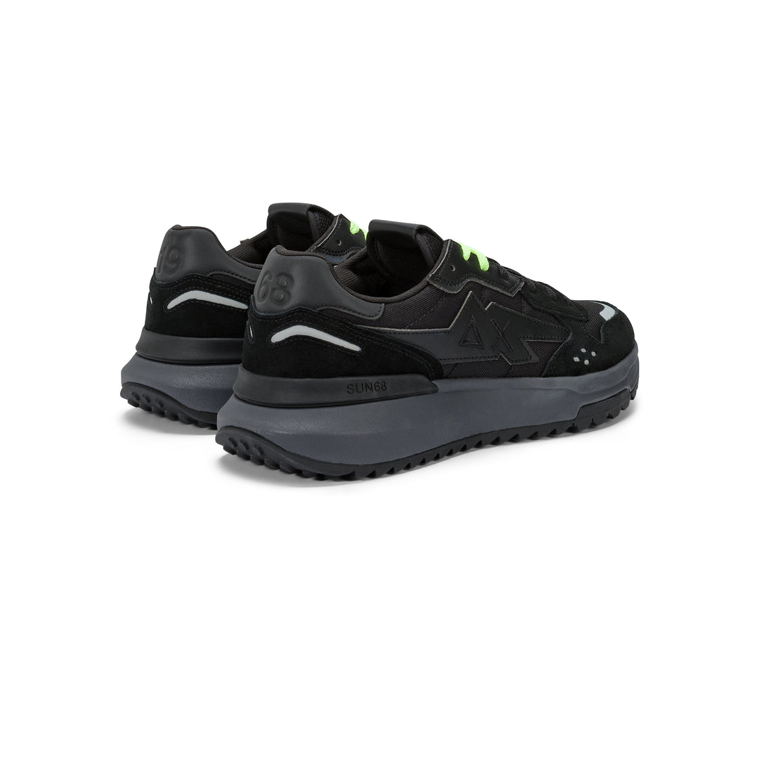BLACK NIKI 2.0 SPORTY NYLON AND SUEDE SNEAKER