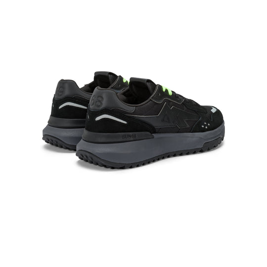 BLACK NIKI 2.0 SPORTY NYLON AND SUEDE SNEAKER