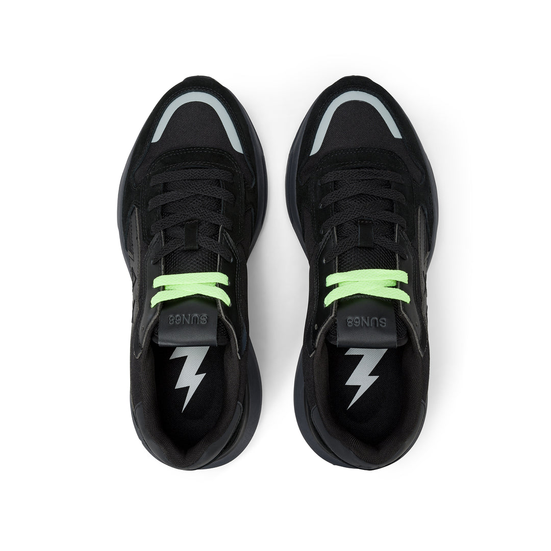 BLACK NIKI 2.0 SPORTY NYLON AND SUEDE SNEAKER