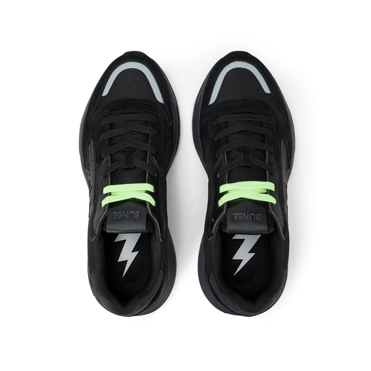 BLACK NIKI 2.0 SPORTY NYLON AND SUEDE SNEAKER