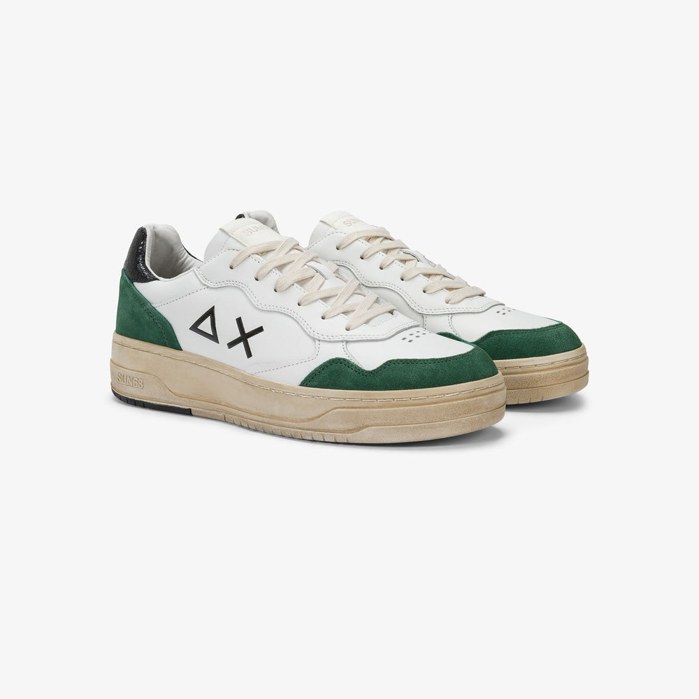 DARK GREEN BIG BASKET LEATHER SNEAKER