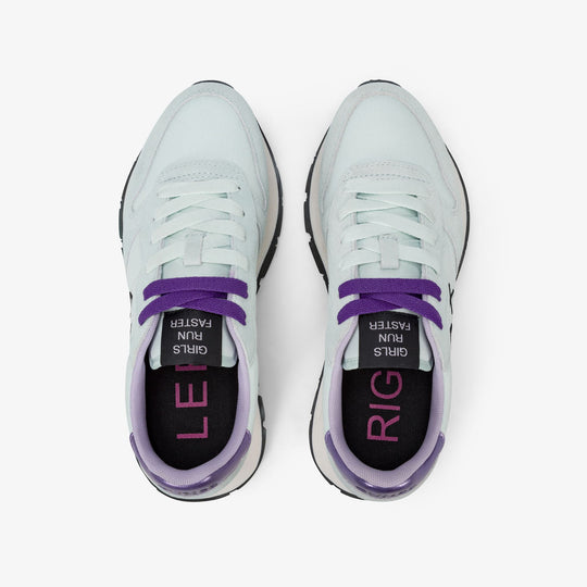 IVORY ALLY SOLID NYLON AND SUEDE SNEAKER