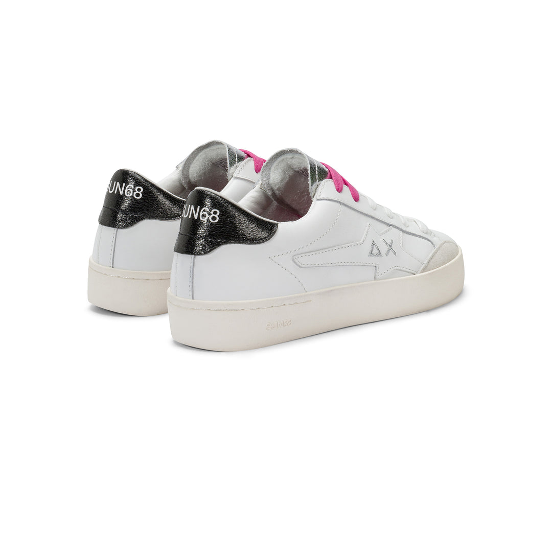 WHITE/BLACK ALLY GOLD SILVER SUEDE AND NYLON SNEAKER - MYHOLDAL LEBANON