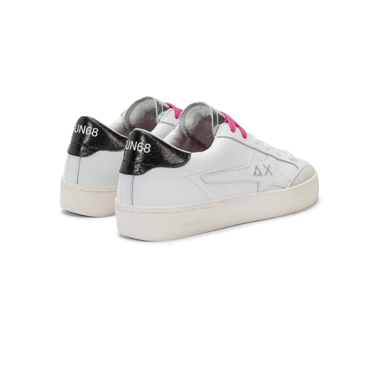 WHITE/BLACK ALLY GOLD SILVER SUEDE AND NYLON SNEAKER - MYHOLDAL LEBANON