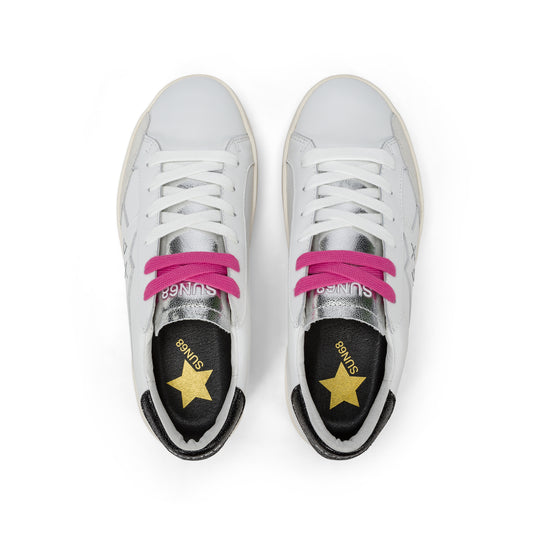 WHITE/BLACK ALLY GOLD SILVER SUEDE AND NYLON SNEAKER - MYHOLDAL LEBANON
