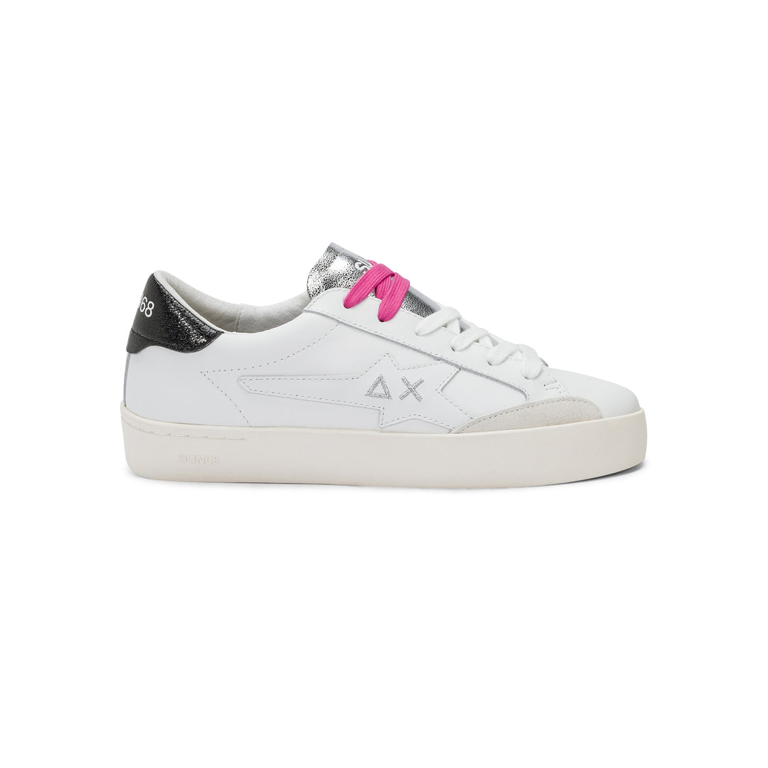 WHITE/BLACK ALLY GOLD SILVER SUEDE AND NYLON SNEAKER - MYHOLDAL LEBANON