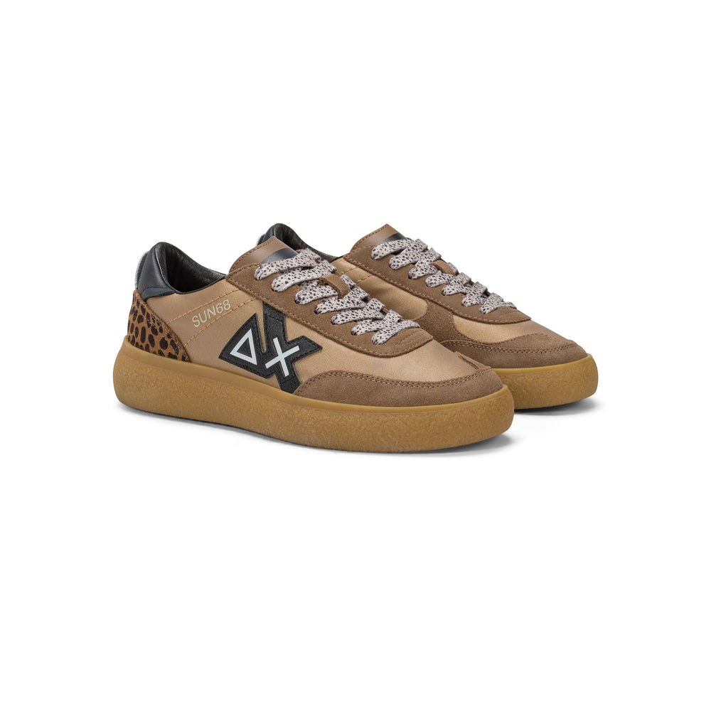 FOX SALLY NYLON AND SUEDE SNEAKER