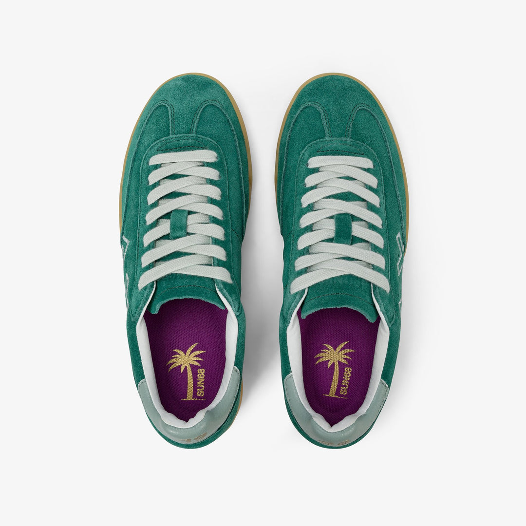 GREEN EMERALD CALIFORNIA SUN SUEDE SNEAKER WITH LOGO