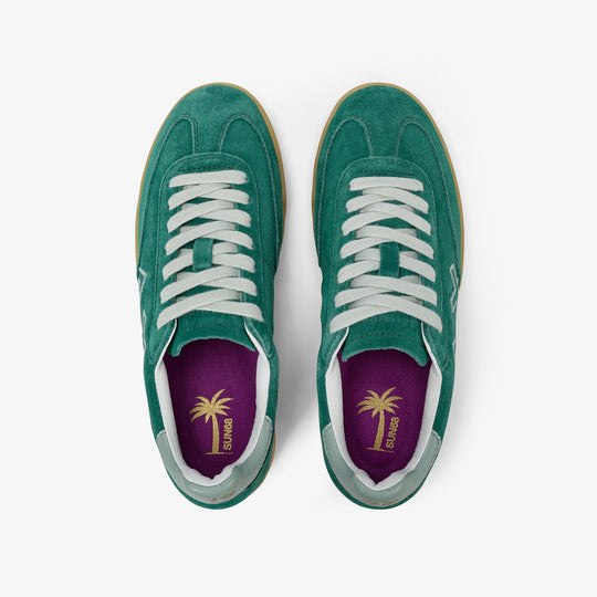GREEN EMERALD CALIFORNIA SUN SUEDE SNEAKER WITH LOGO