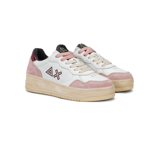 DARK PINK BASKET LOVE LADY LEATHER SNEAKER