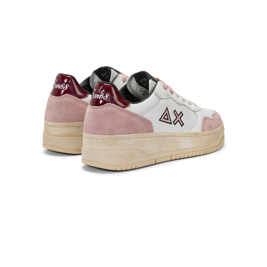 DARK PINK BASKET LOVE LADY LEATHER SNEAKER