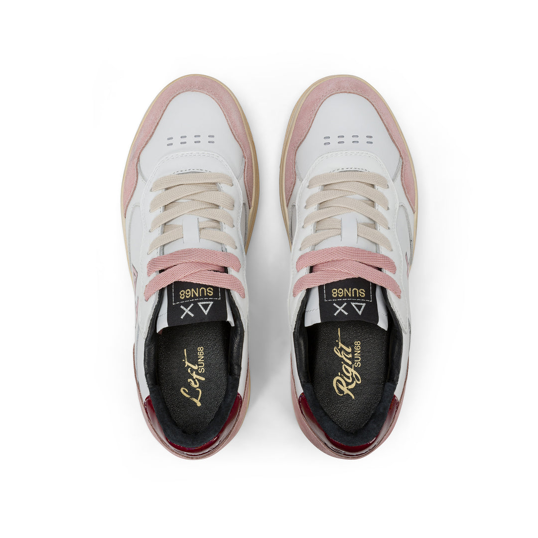 DARK PINK BASKET LOVE LADY LEATHER SNEAKER