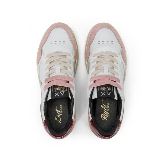 DARK PINK BASKET LOVE LADY LEATHER SNEAKER