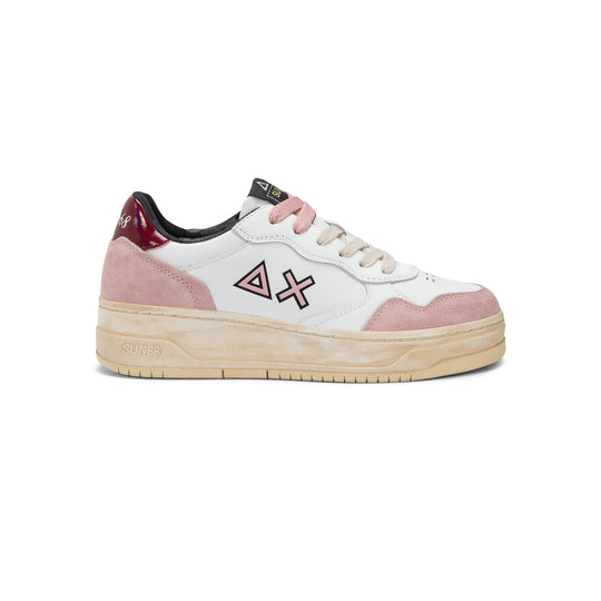 DARK PINK BASKET LOVE LADY LEATHER SNEAKER
