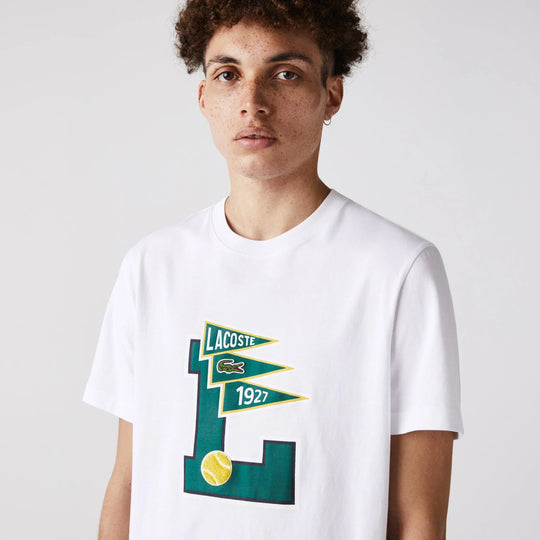 Men’s Crew Neck Pennants L Badge Cotton T-Shirt