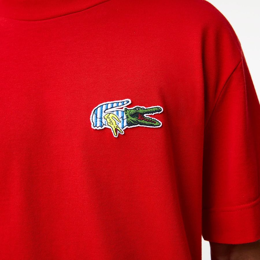Men's Lacoste Holiday Relaxed Fit Comic Effect Badge T-Shirt