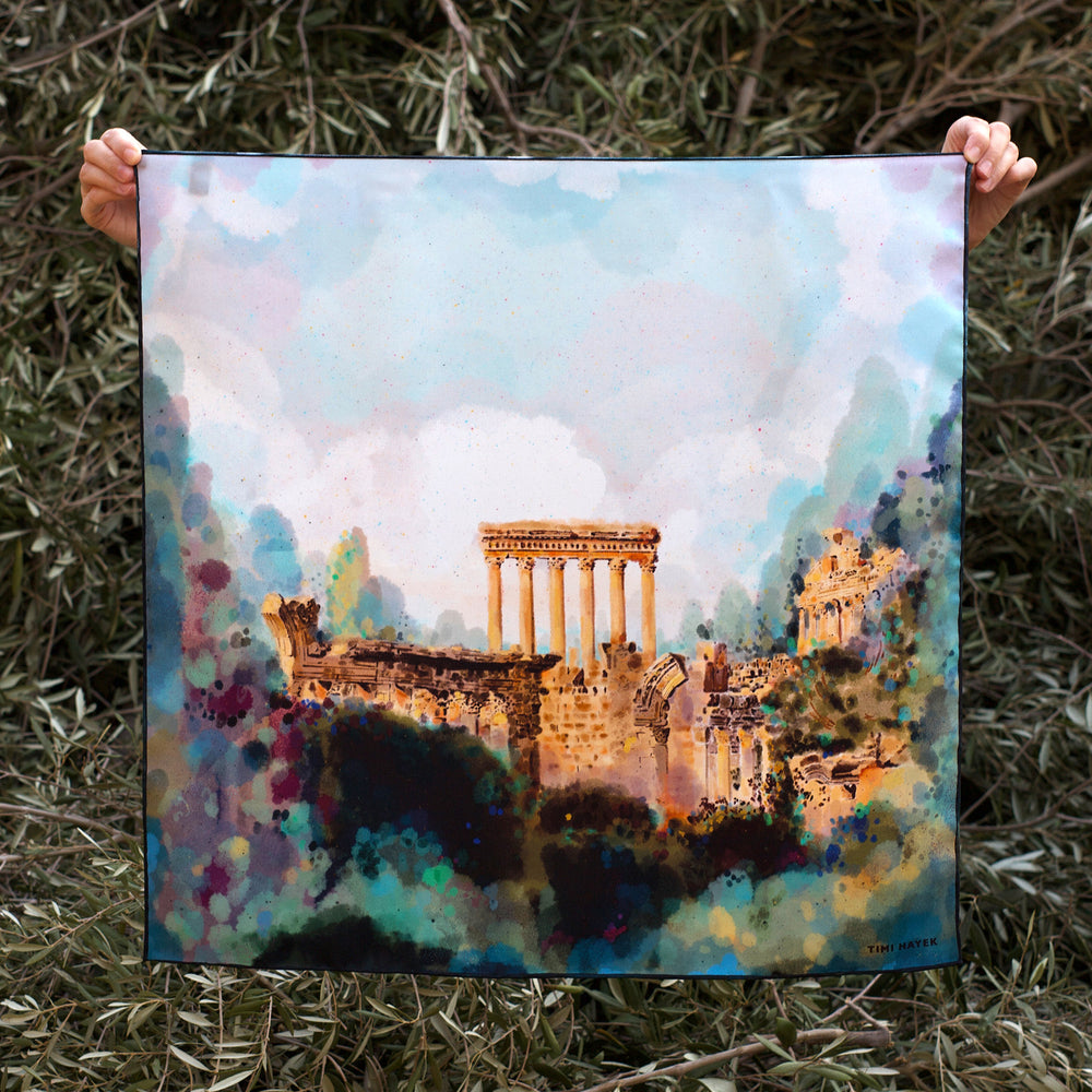 City of the Sun, Baalbek Ruins - Silk Scarf