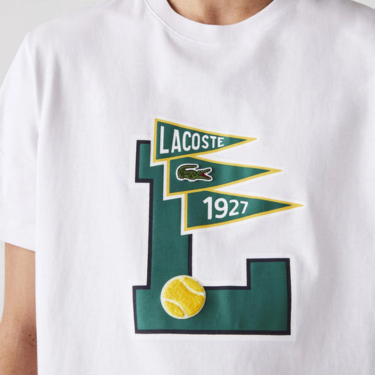 Men’s Crew Neck Pennants L Badge Cotton T-Shirt