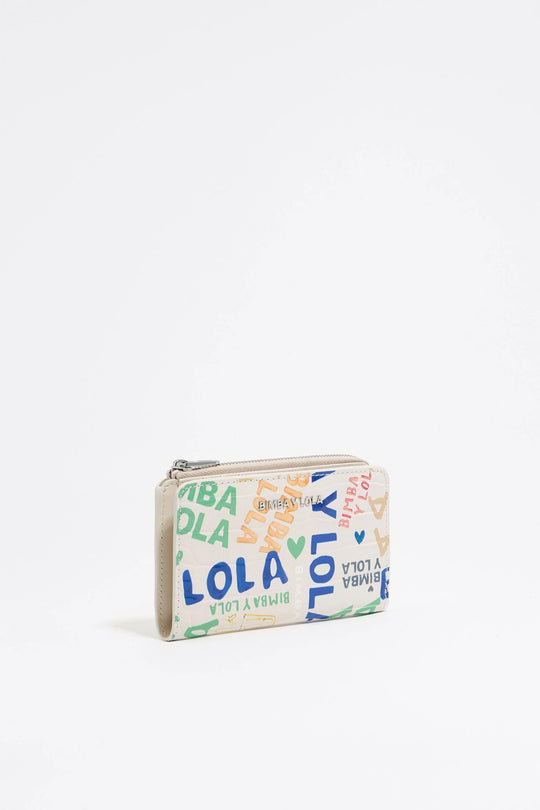 Ivory BIMBA logo print compact purse