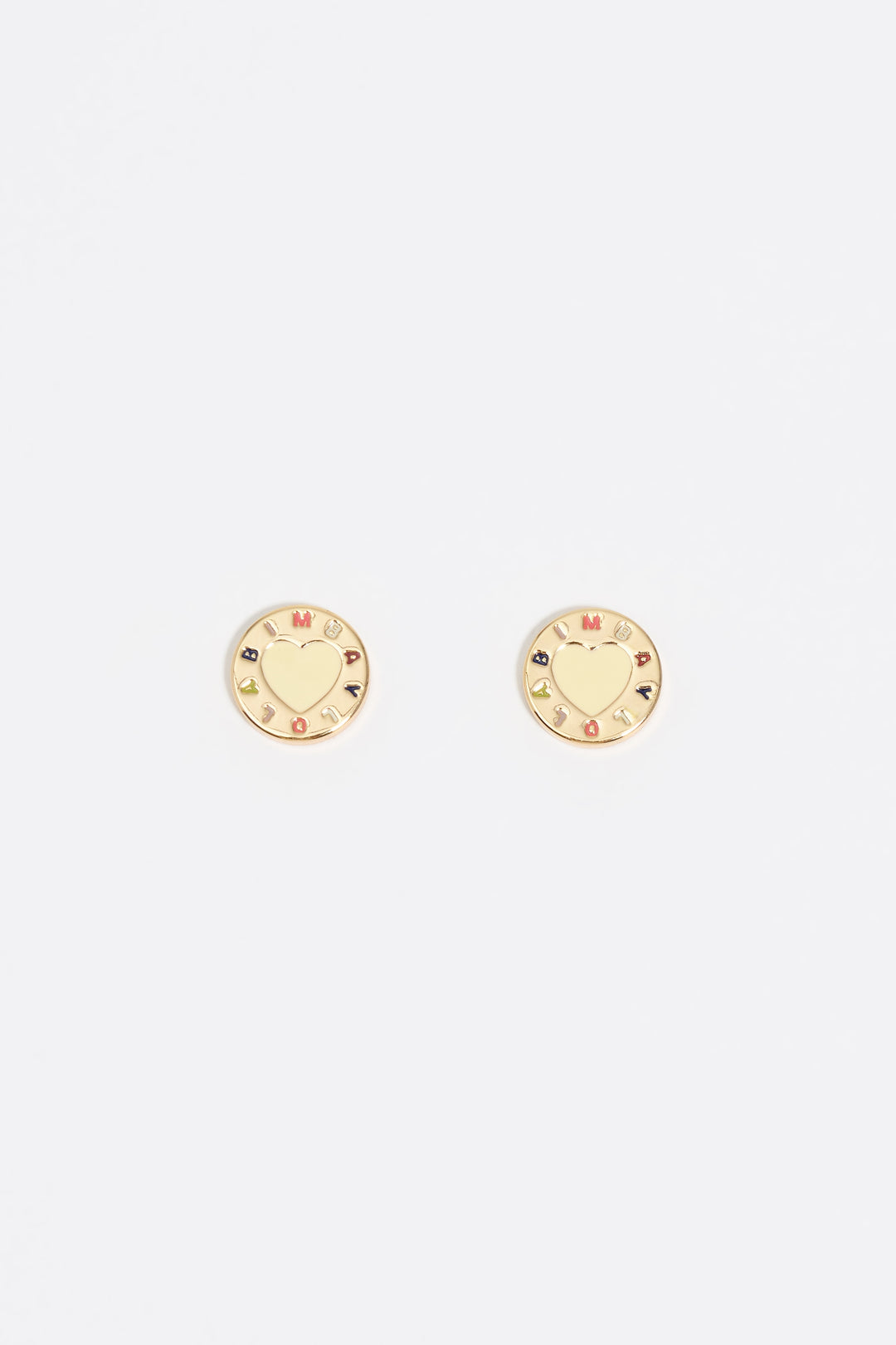 Ivory heart logo earrings