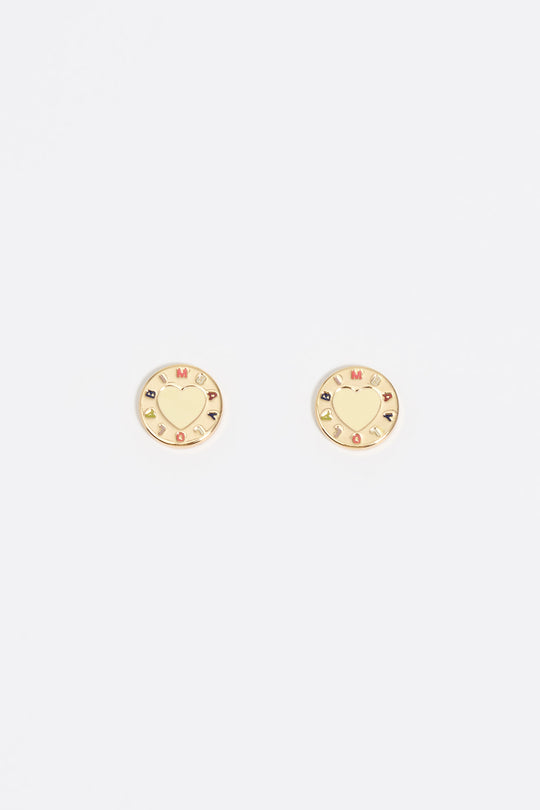 Ivory heart logo earrings