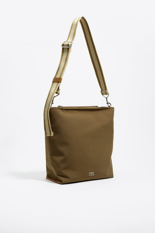 Large olive nylon Carlino bag