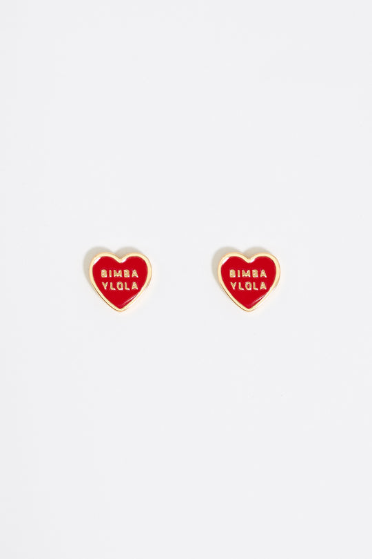Red Heart logo earrings