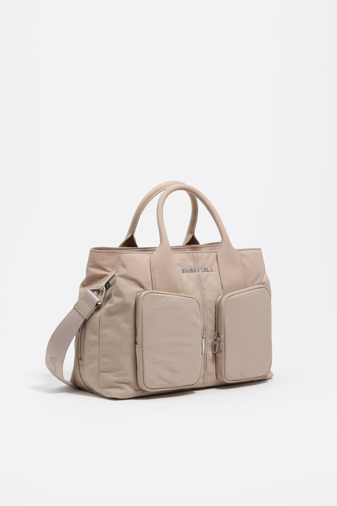 Large stone nylon Pocket handbag