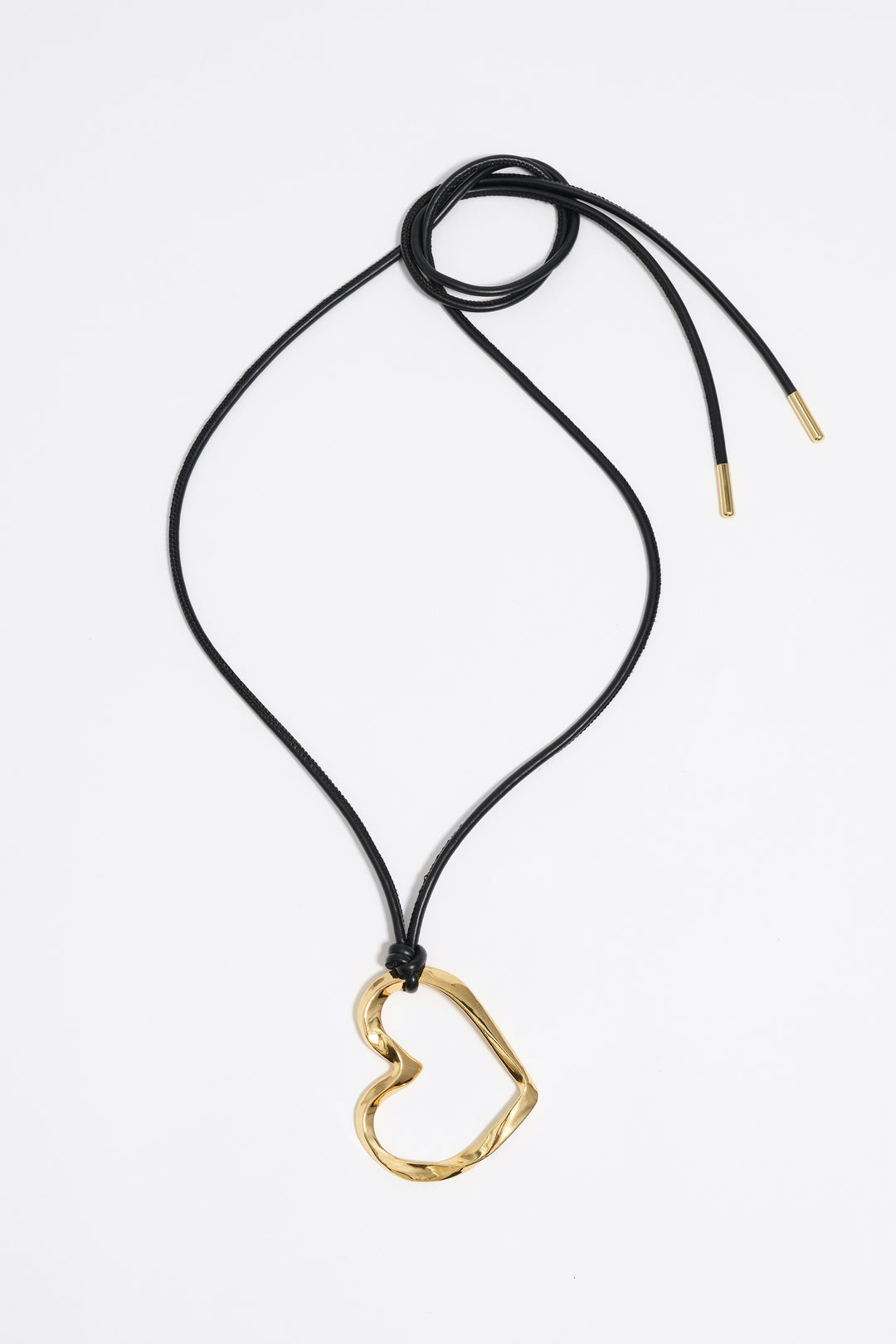 Gold textured heart necklace