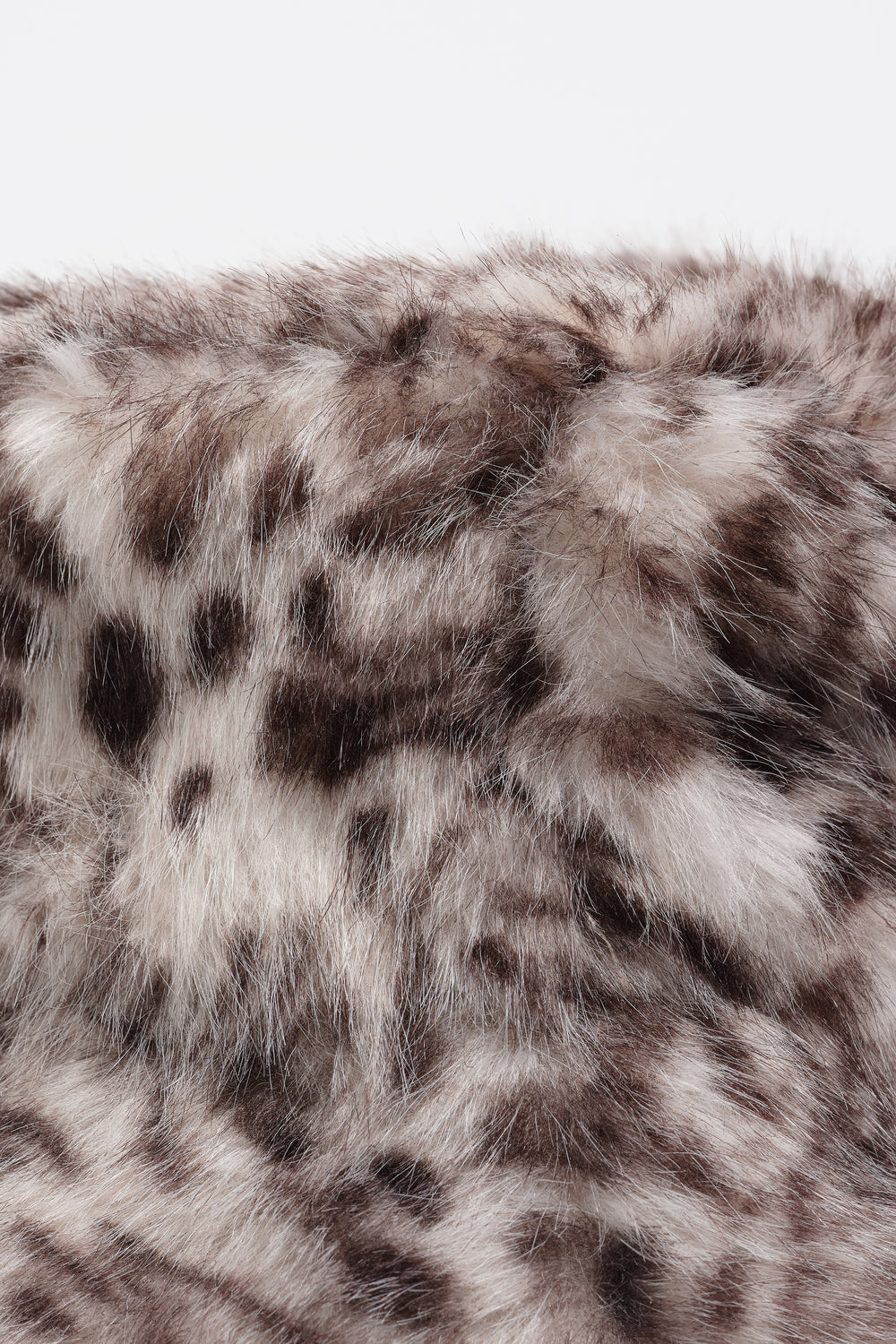 Grey leopard fur hat