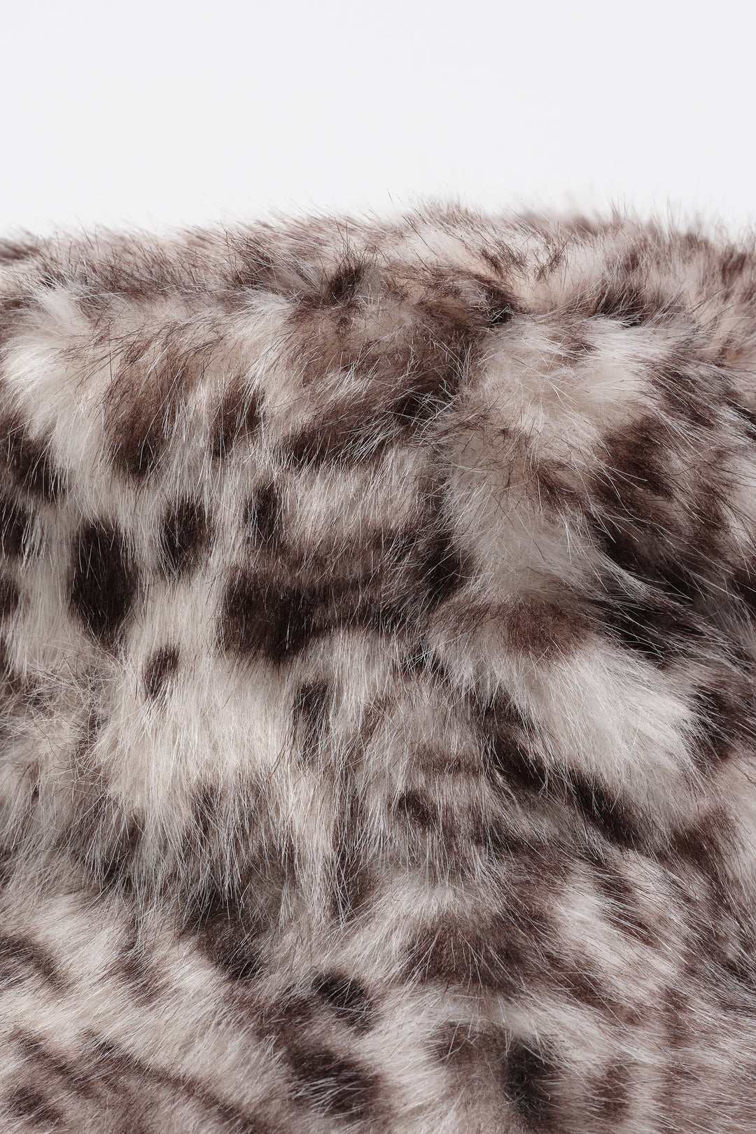 Grey leopard fur hat