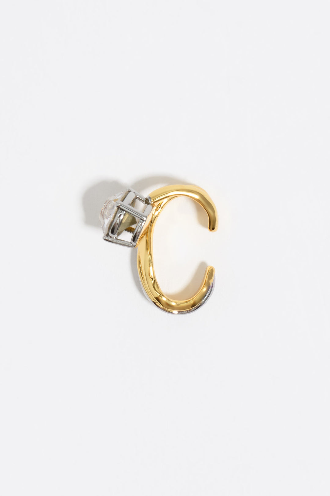 Two-tone textured ear cuff earring