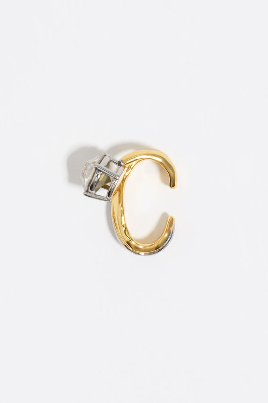 Two-tone textured ear cuff earring
