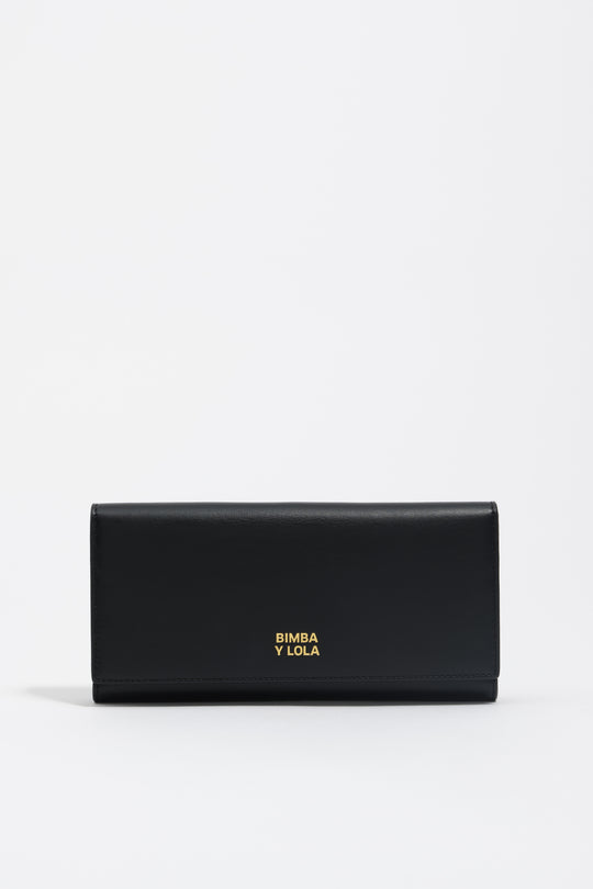 Black leather continental wallet - MYHOLDAL LEBANON