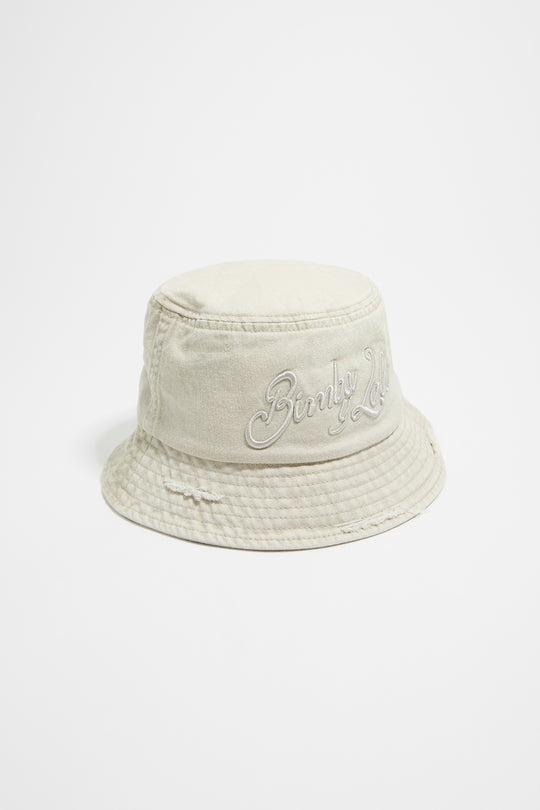 White cotton bucket hat