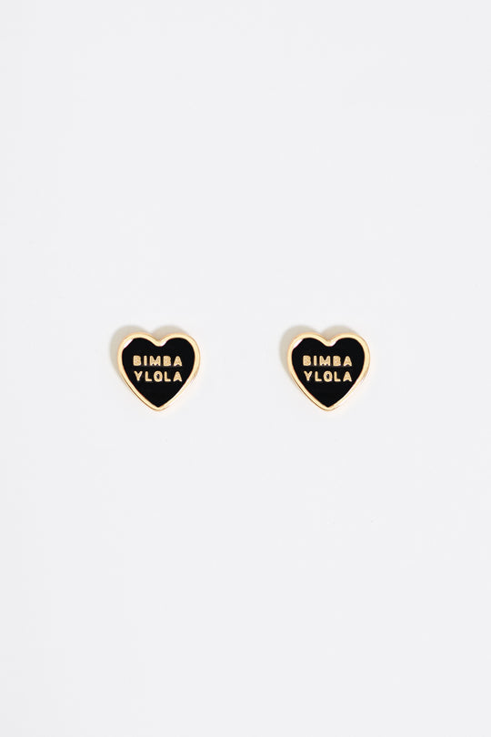 Black Heart logo earrings