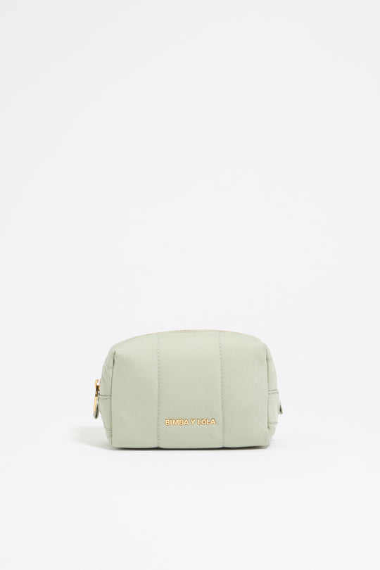 Small aquamarine nylon make-up case