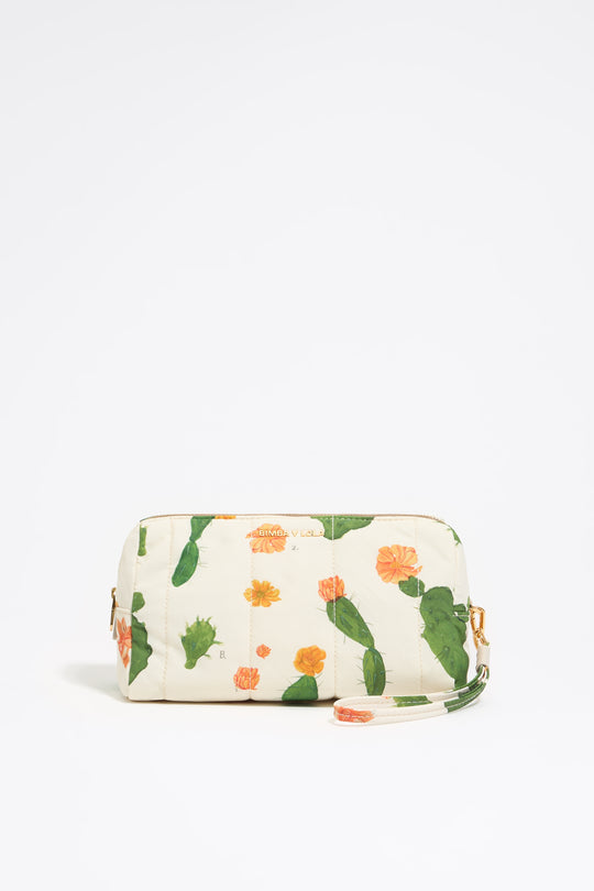 Medium ivory Cactus nylon make-up case