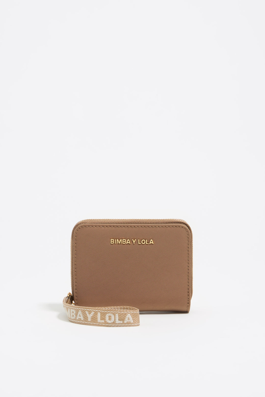 Bark brown nylon flap purse